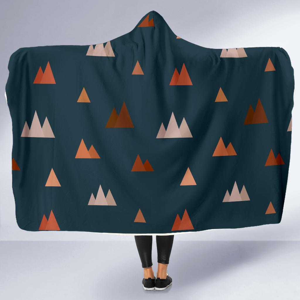 Mountain Print Pattern Hooded Blanket-grizzshop