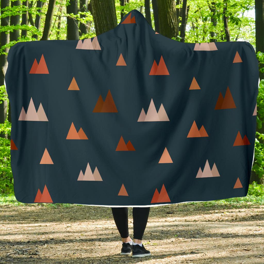 Mountain Print Pattern Hooded Blanket-grizzshop