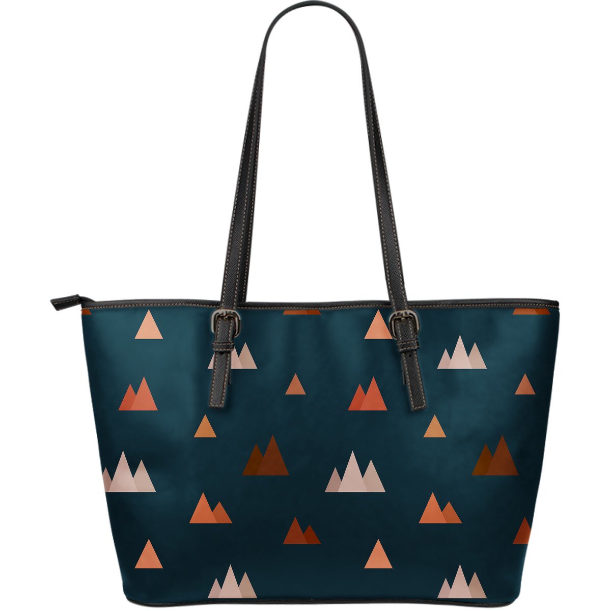 Mountain Print Pattern Leather Tote Bag-grizzshop