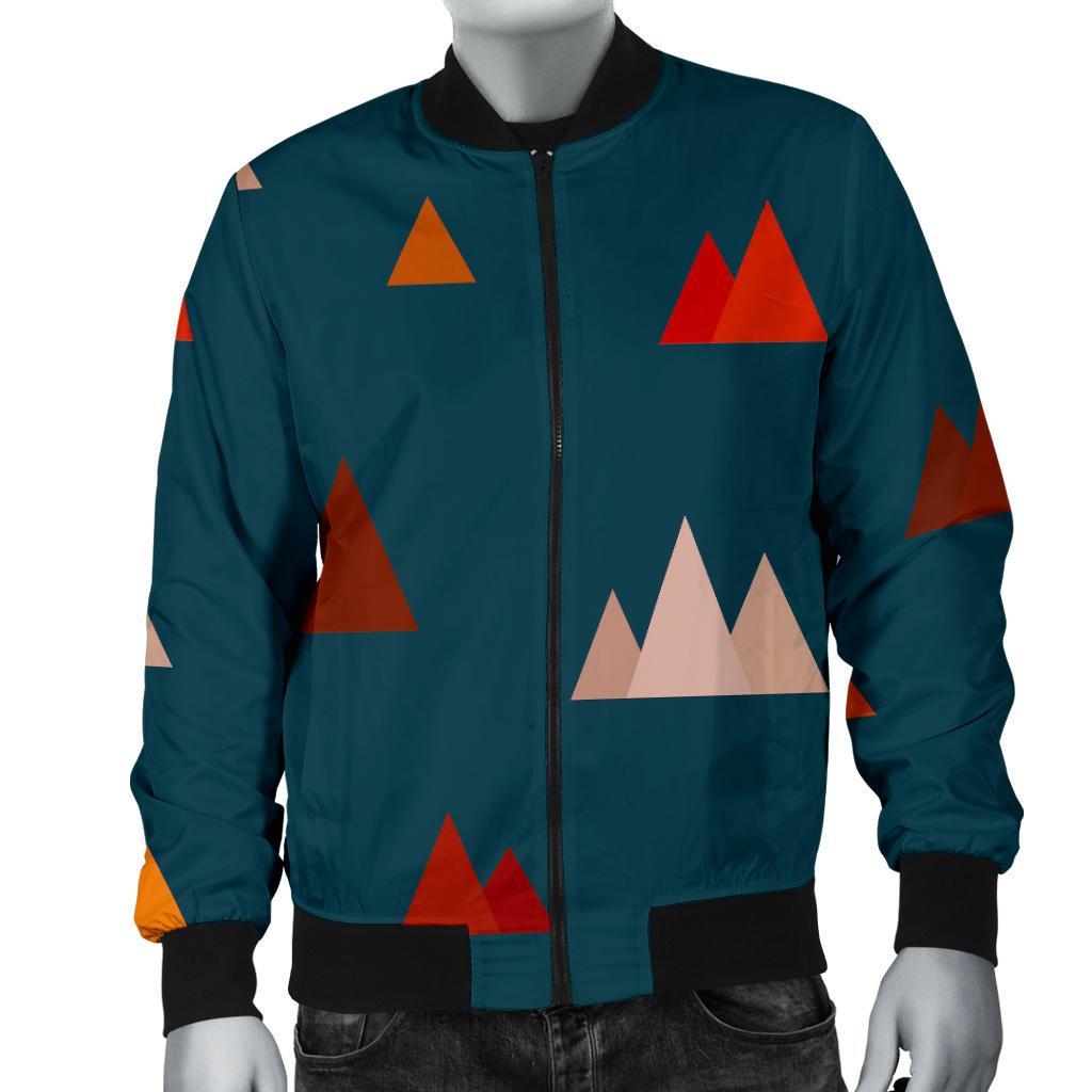 Mountain Print Pattern Men's Bomber Jacket-grizzshop