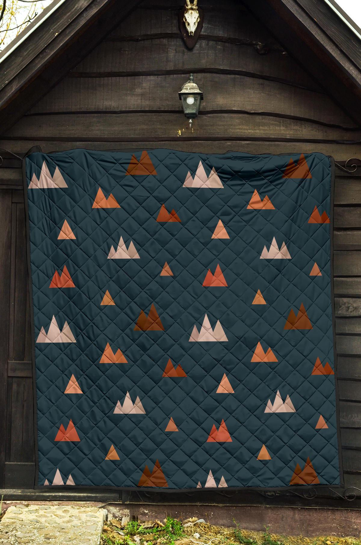 Mountain Print Pattern Quilt-grizzshop