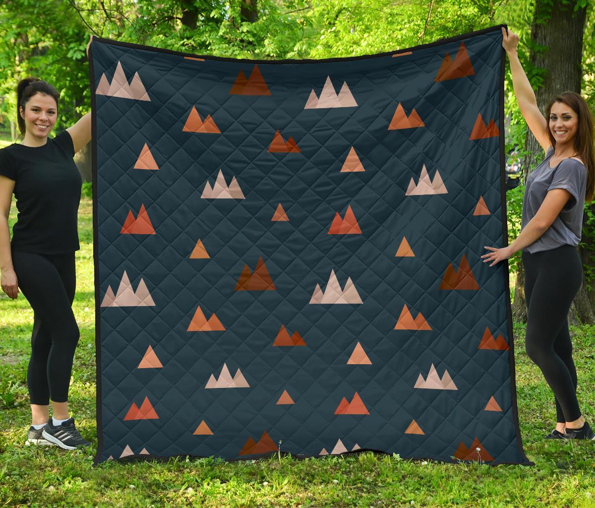 Mountain Print Pattern Quilt-grizzshop