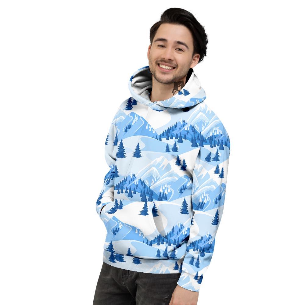 Mountain Skiing Print Pattern Men's Hoodie-grizzshop