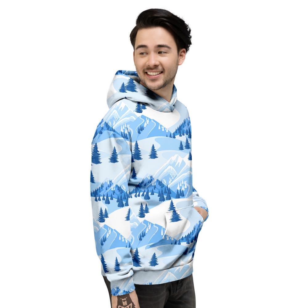 Mountain Skiing Print Pattern Men's Hoodie-grizzshop