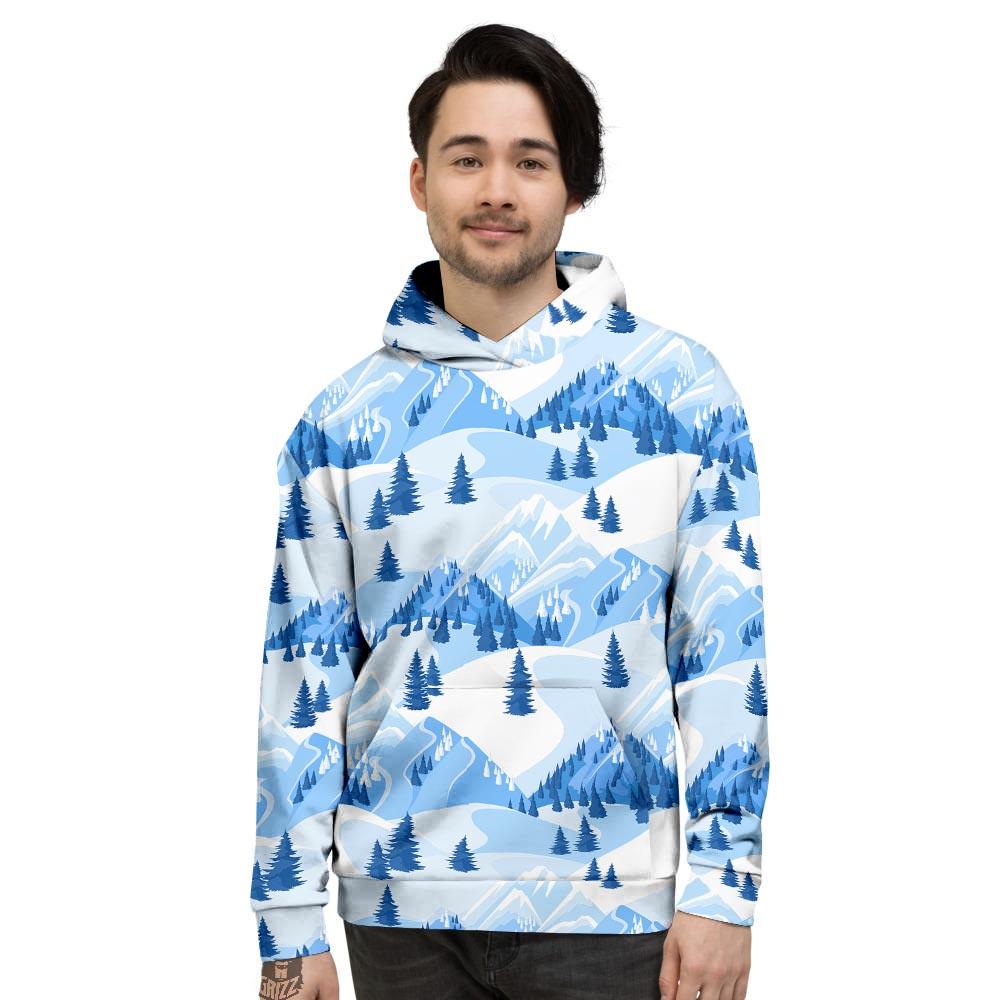 Mountain Skiing Print Pattern Men's Hoodie-grizzshop