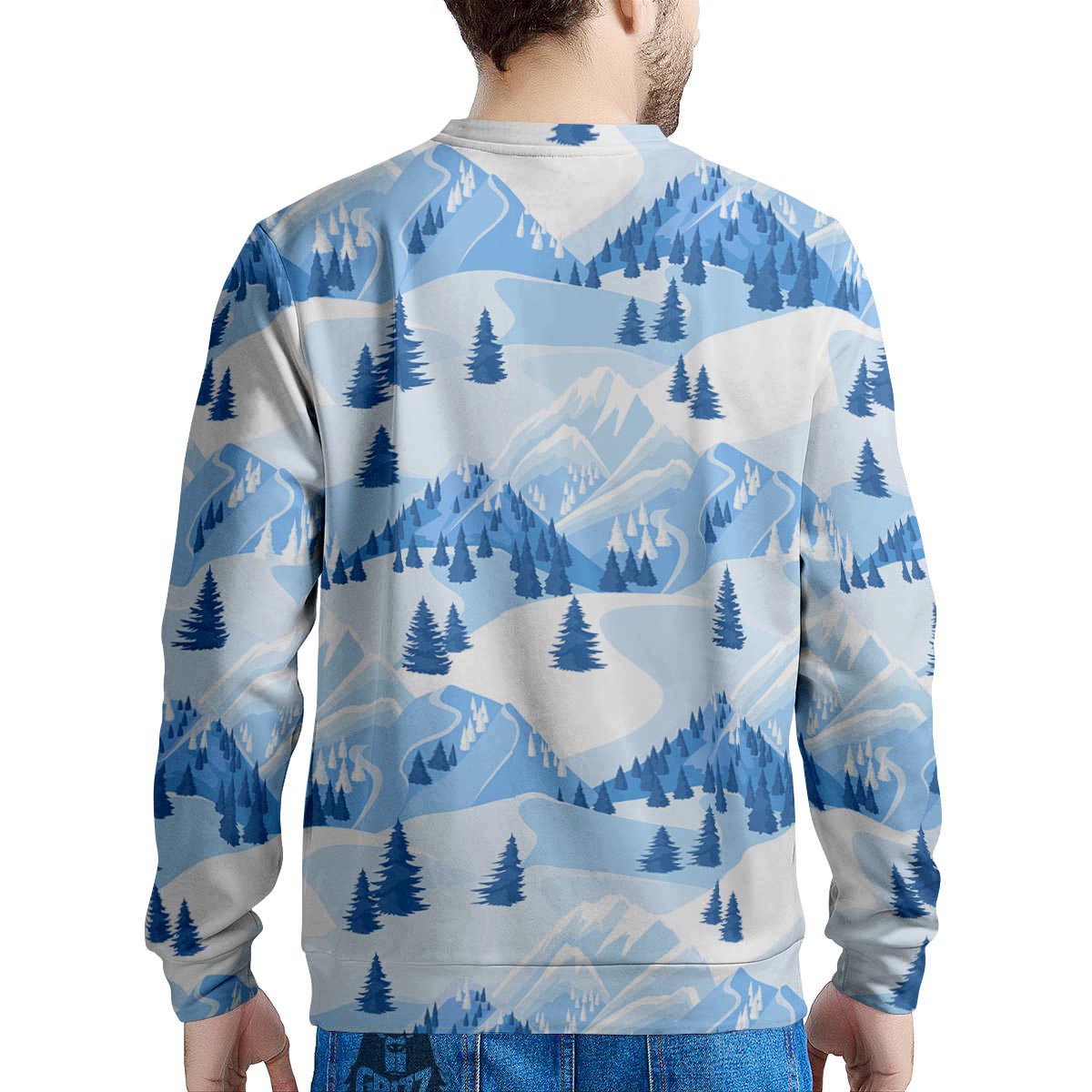 Mountain Skiing Print Pattern Men's Sweatshirt-grizzshop