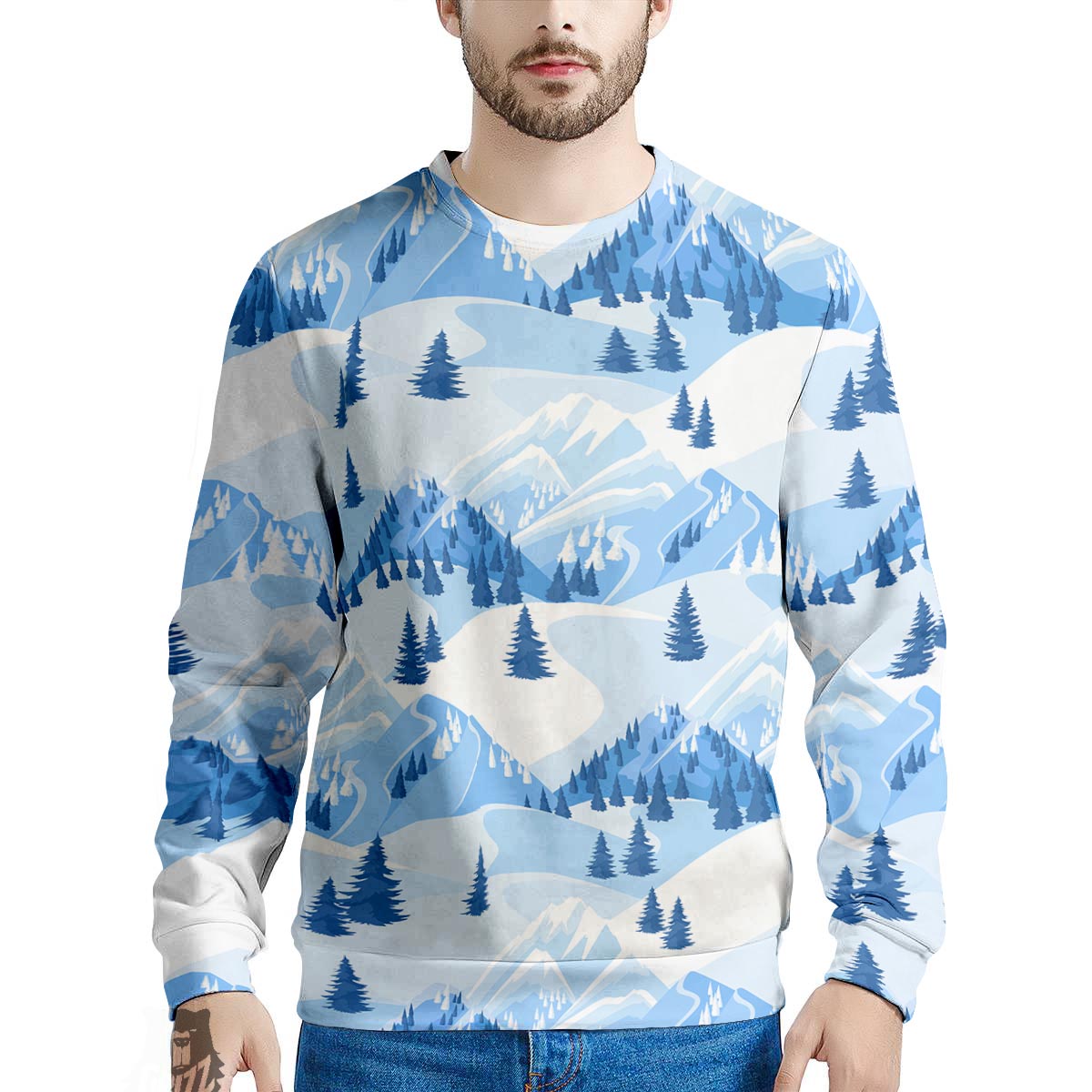Mountain Skiing Print Pattern Men's Sweatshirt-grizzshop