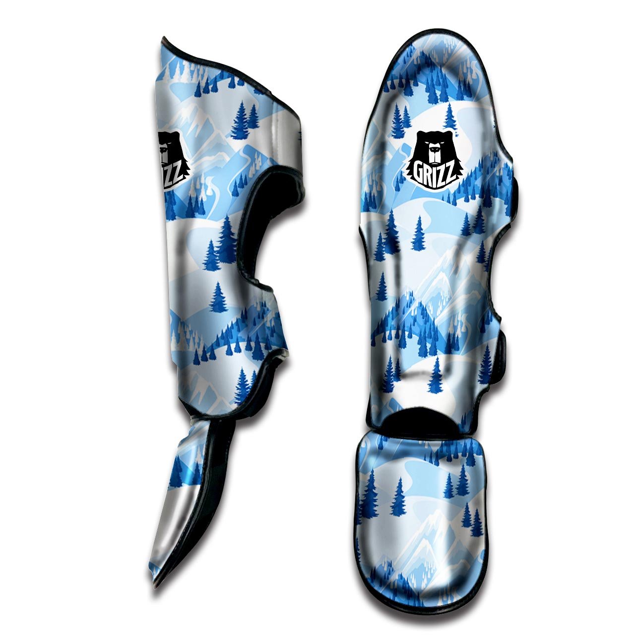 Mountain Skiing Print Pattern Muay Thai Shin Guards-grizzshop