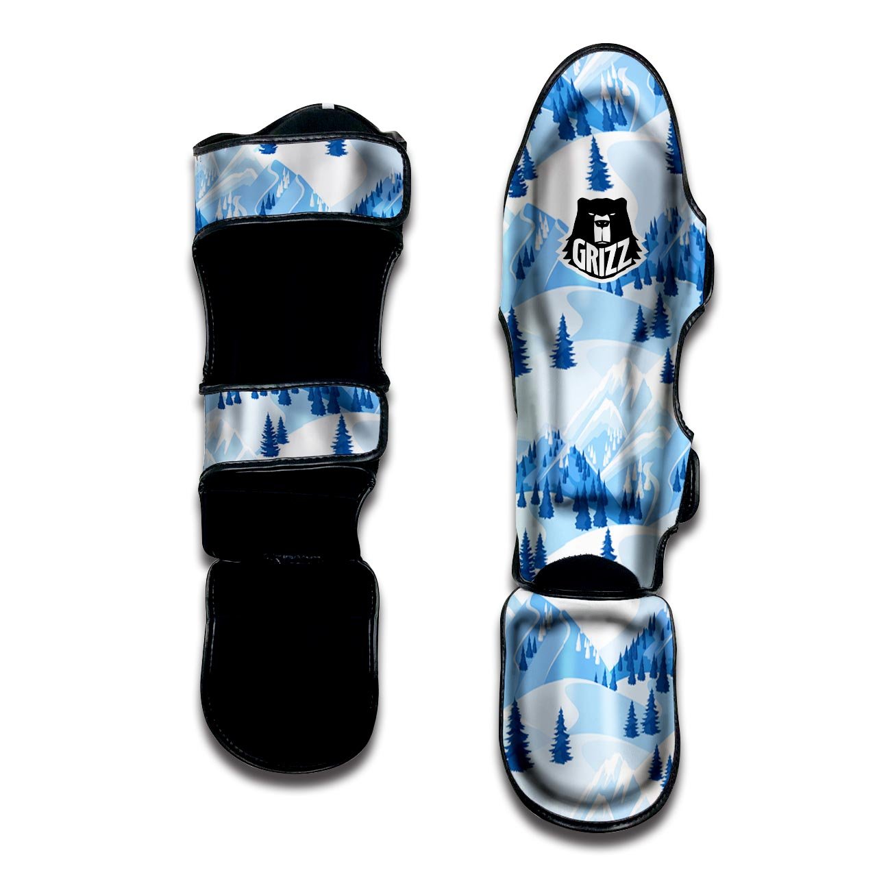 Mountain Skiing Print Pattern Muay Thai Shin Guards-grizzshop