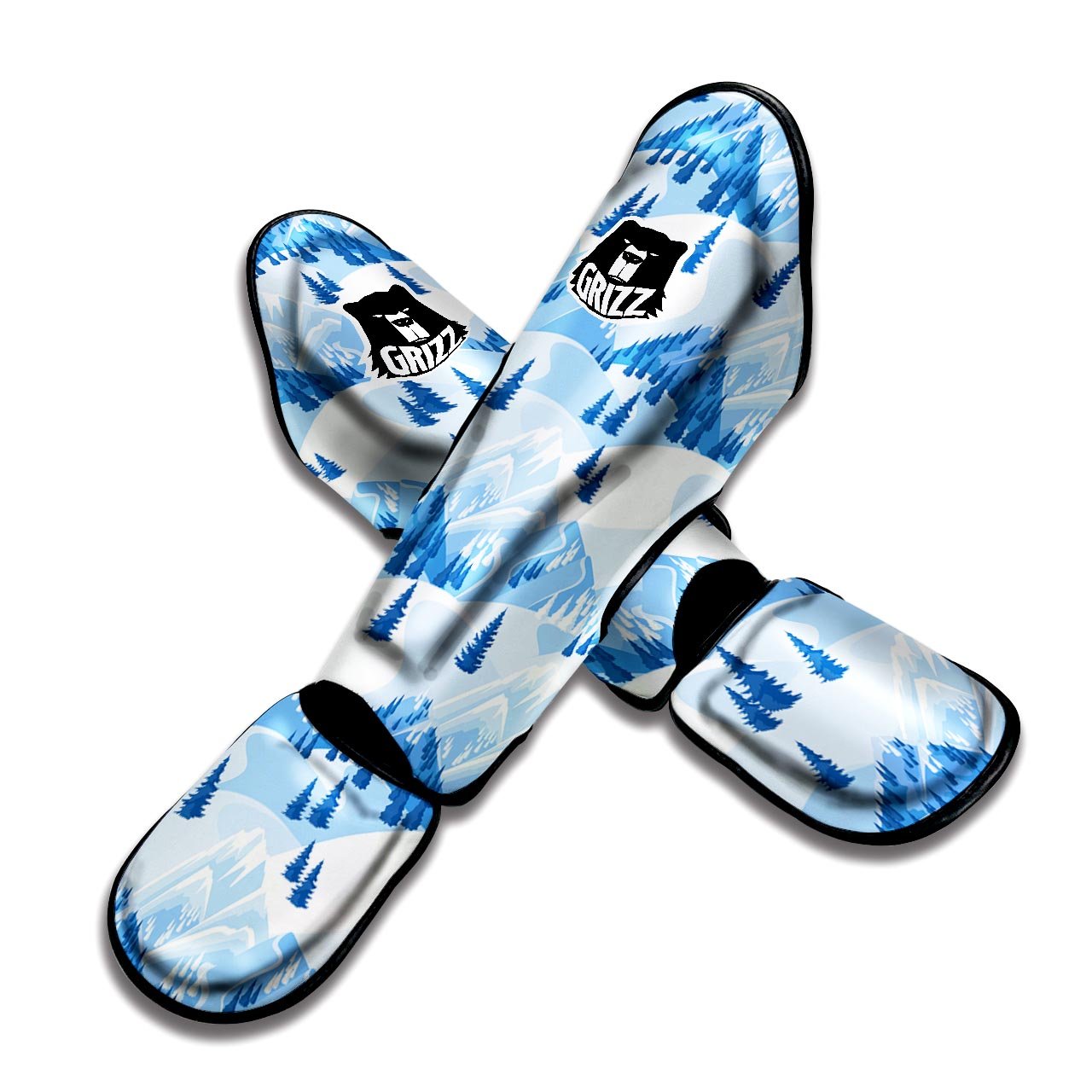 Mountain Skiing Print Pattern Muay Thai Shin Guards-grizzshop