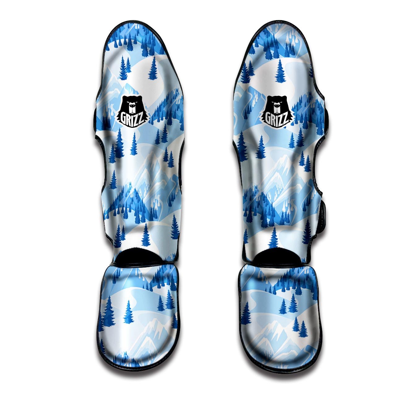 Mountain Skiing Print Pattern Muay Thai Shin Guards-grizzshop