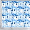 Mountain Snow Pattern Print Bathroom Shower Curtain-grizzshop