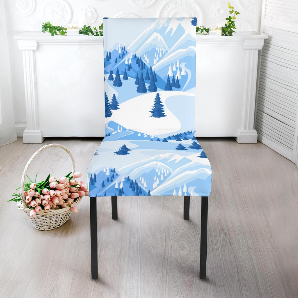 Mountain Snow Pattern Print Chair Cover-grizzshop