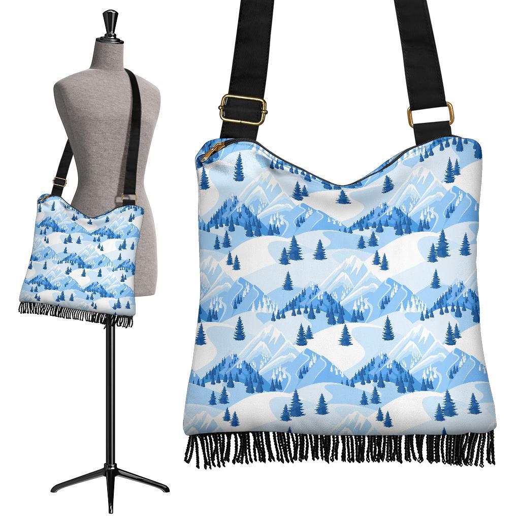 Mountain Snow Pattern Print Crossbody bags-grizzshop