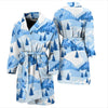 Mountain Snow Pattern Print Men Long Robe-grizzshop