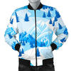 Mountain Snow Pattern Print Men's Bomber Jacket-grizzshop