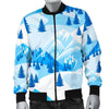 Mountain Snow Pattern Print Men's Bomber Jacket-grizzshop