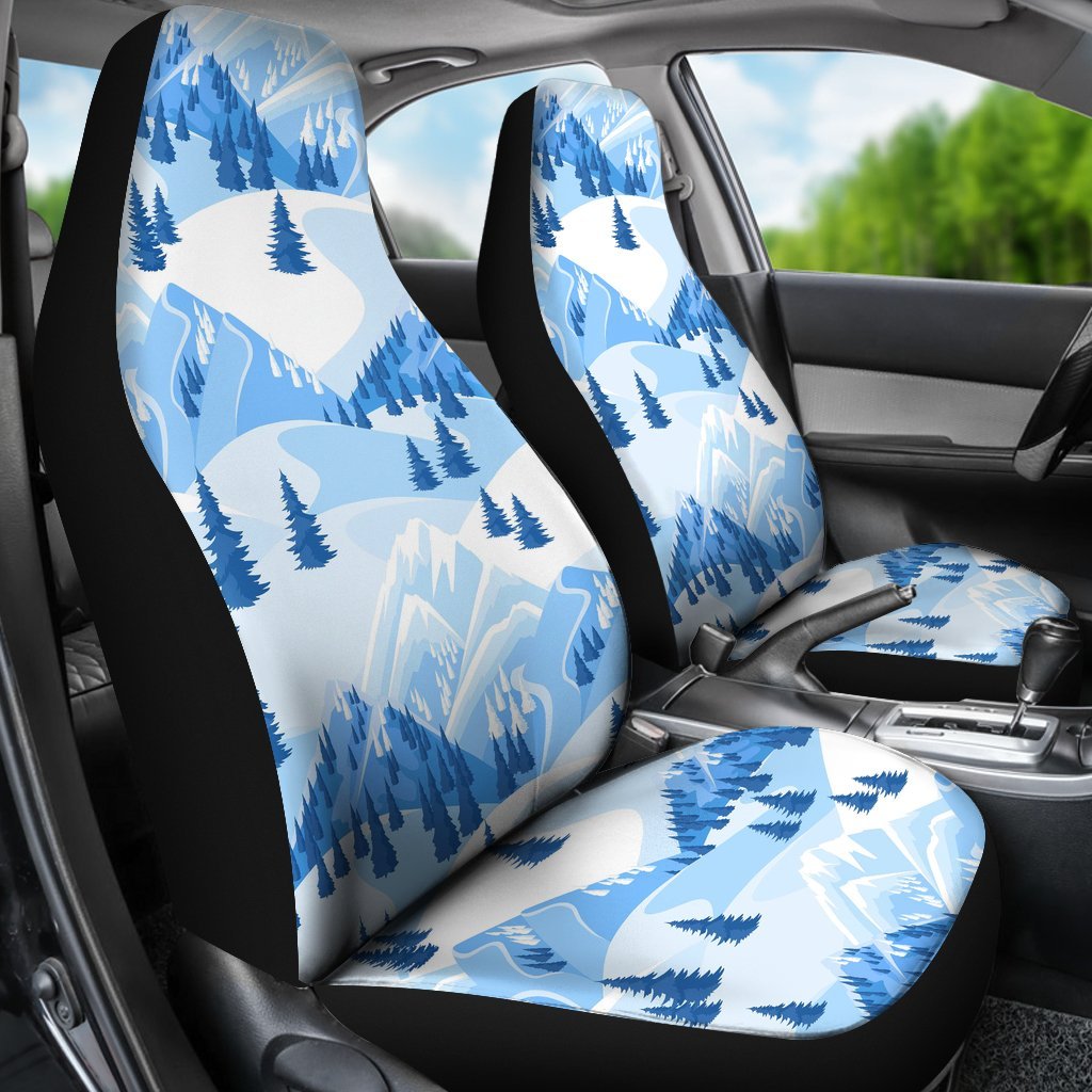 Mountain Snow Pattern Print Universal Fit Car Seat Covers-grizzshop