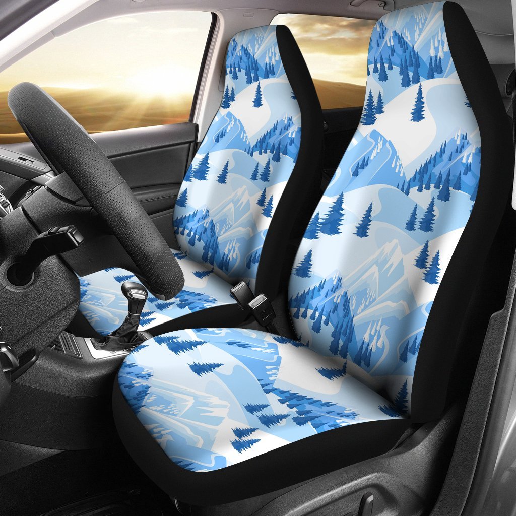 Mountain Snow Pattern Print Universal Fit Car Seat Covers-grizzshop