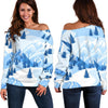 Mountain Snow Pattern Print Women Off Shoulder Sweatshirt-grizzshop