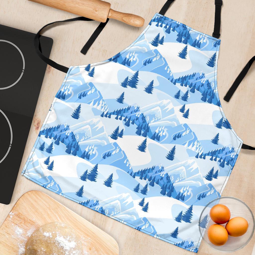 Mountain Snow Pattern Print Women's Apron-grizzshop