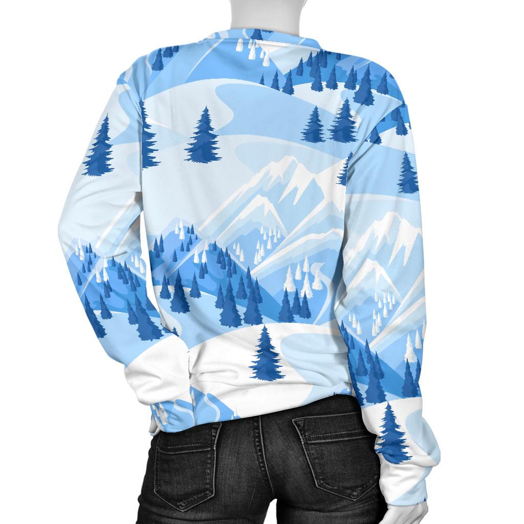 Mountain Snow Pattern Print Women's Sweatshirt-grizzshop