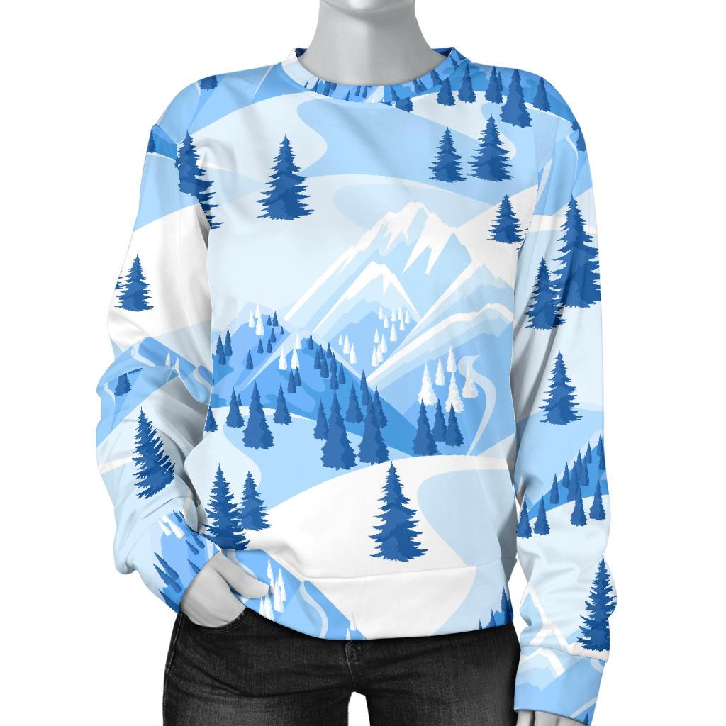 Mountain Snow Pattern Print Women's Sweatshirt-grizzshop