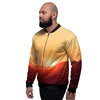 Mountain Sunrise Print Men's Bomber Jacket-grizzshop