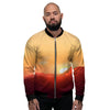 Mountain Sunrise Print Men's Bomber Jacket-grizzshop