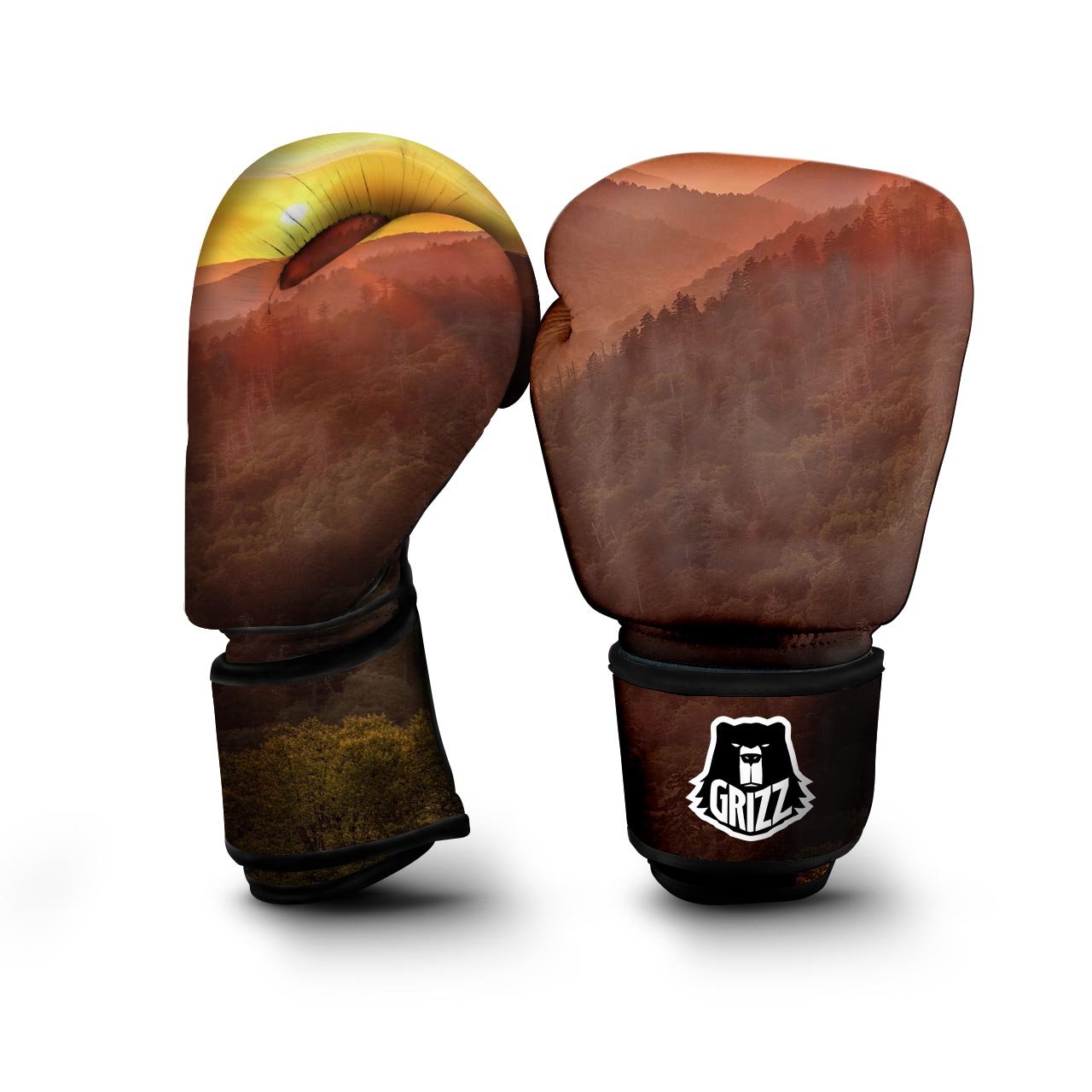 Mountain Sunset Print Boxing Gloves-grizzshop