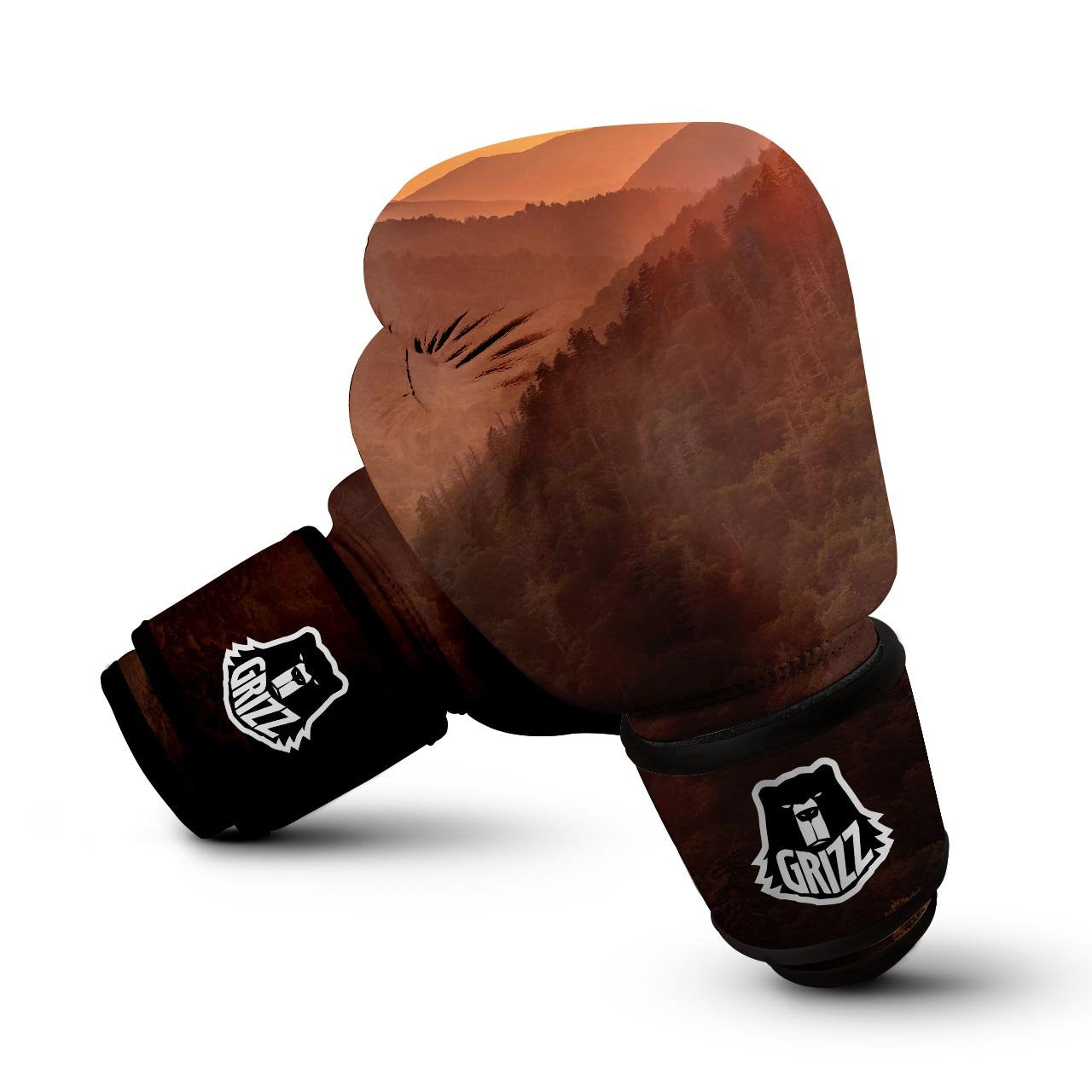 Mountain Sunset Print Boxing Gloves-grizzshop
