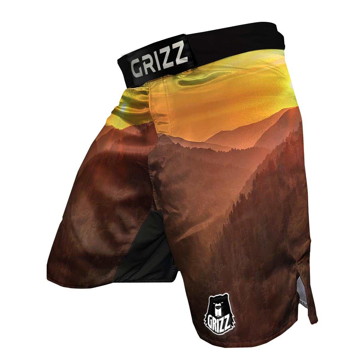 Mountain Sunset Print MMA Shorts-grizzshop