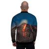 Mountain Volcanic Print Men's Bomber Jacket-grizzshop