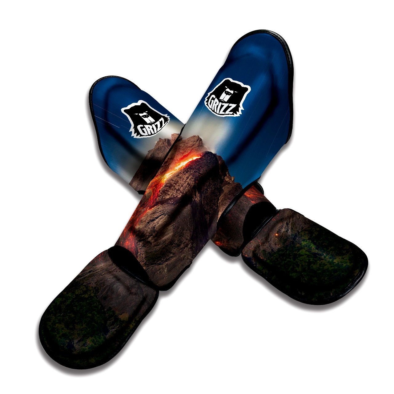 Mountain Volcanic Print Muay Thai Shin Guards-grizzshop