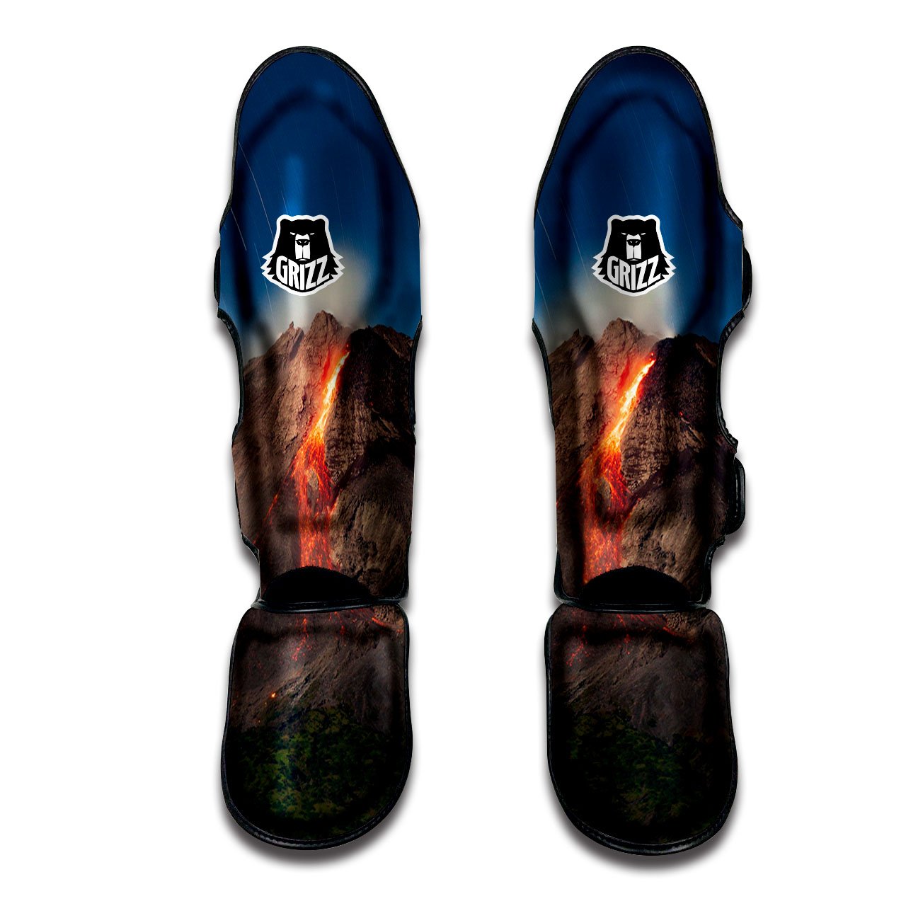 Mountain Volcanic Print Muay Thai Shin Guards-grizzshop