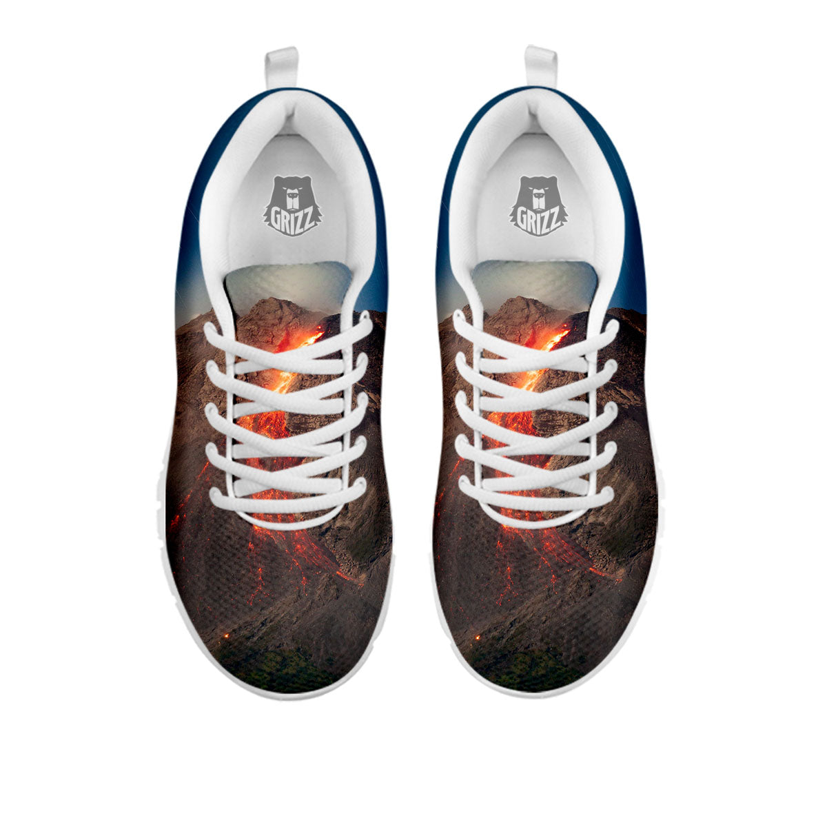Mountain Volcanic Print White Sneaker-grizzshop