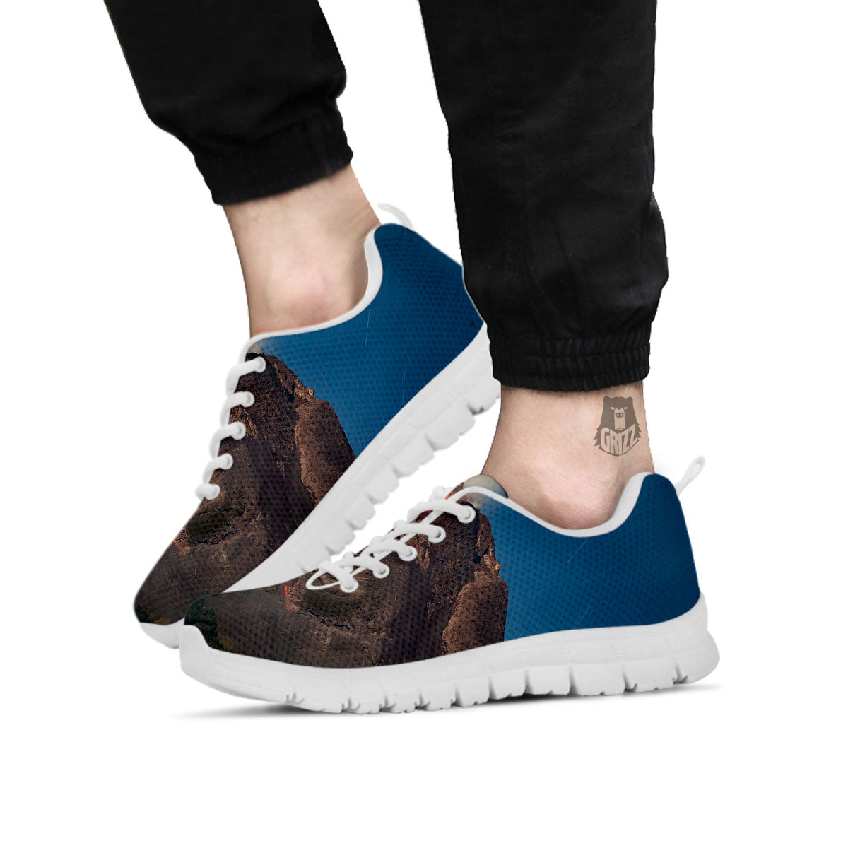 Mountain Volcanic Print White Sneaker-grizzshop