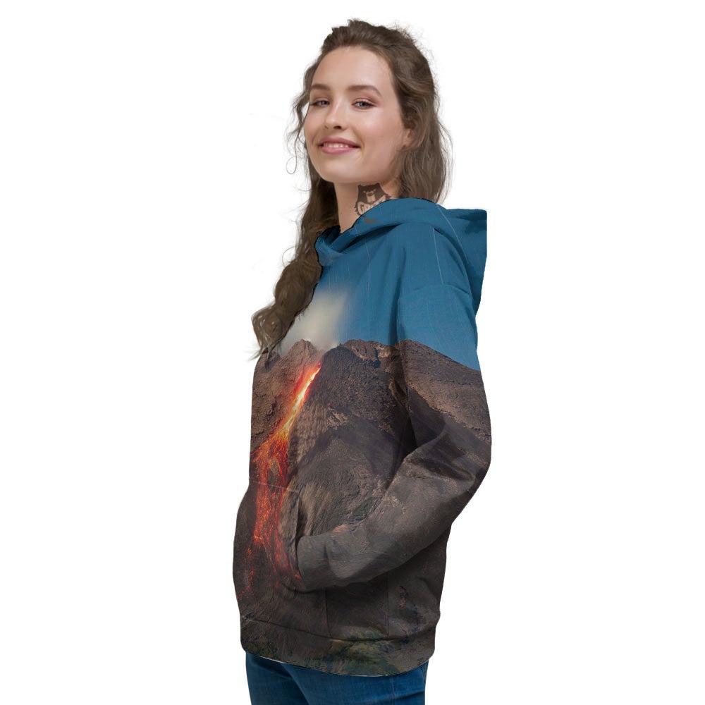 Mountain Volcanic Print Women's Hoodie-grizzshop