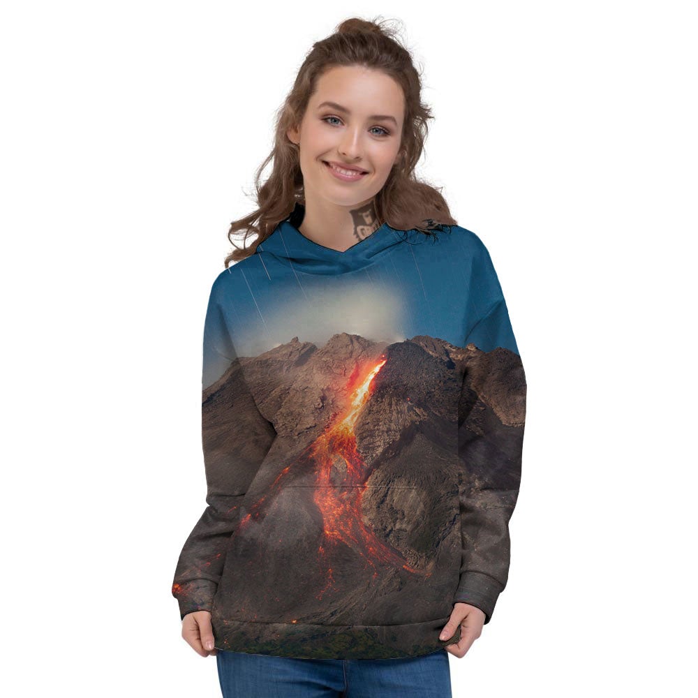 Mountain Volcanic Print Women's Hoodie-grizzshop