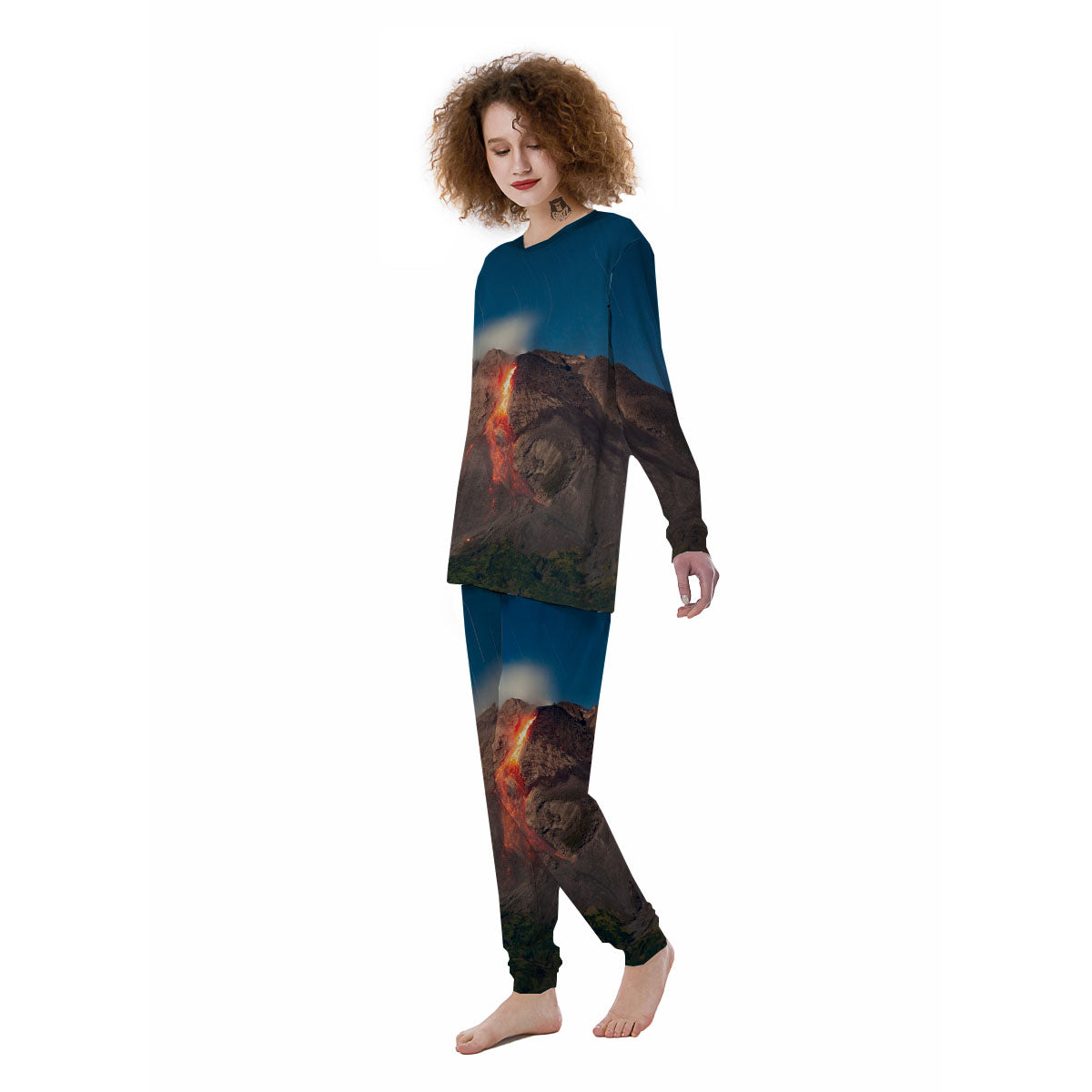 Mountain Volcanic Print Women's Pajamas-grizzshop