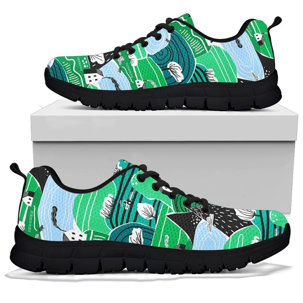 Mountain Cartoon Pattern Print Sneaker Shoes For Men Women-grizzshop