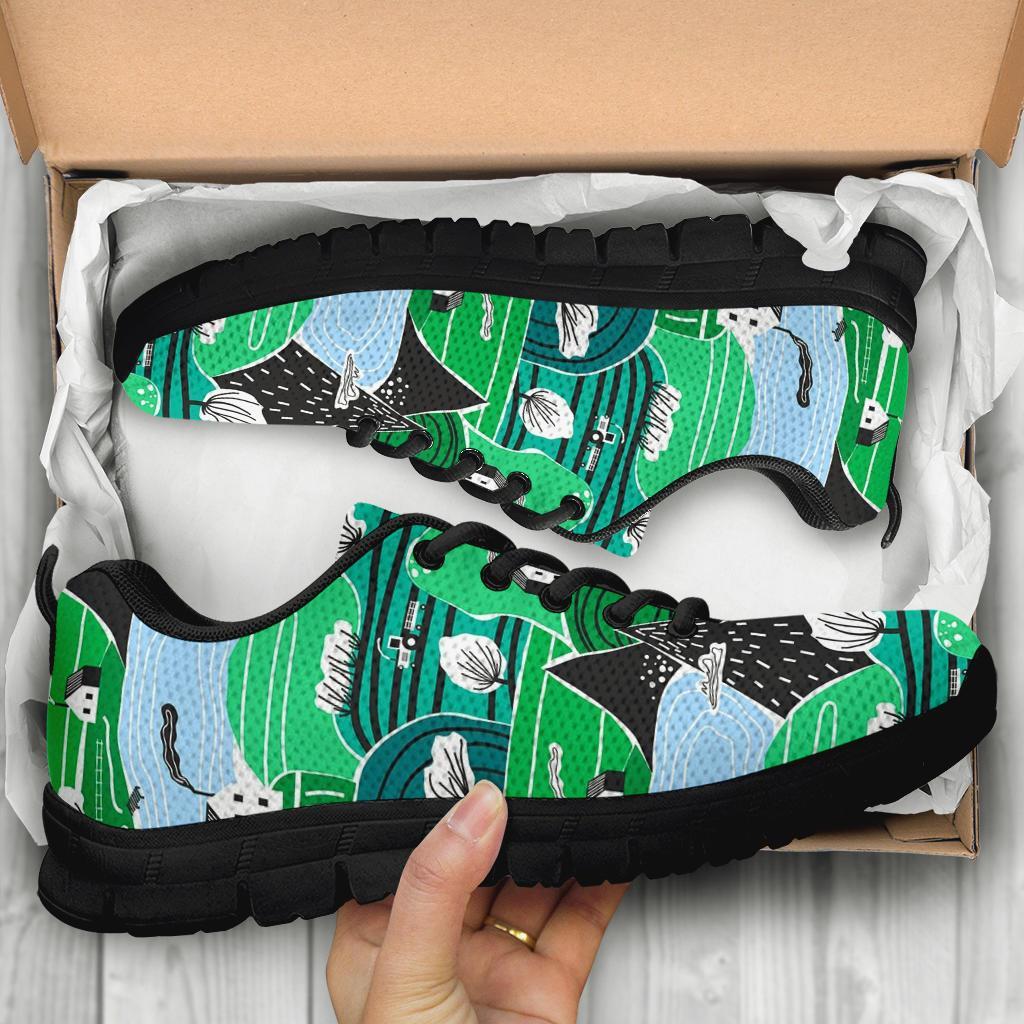 Mountain Cartoon Pattern Print Sneaker Shoes For Men Women-grizzshop