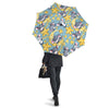 Mouse Cheese Pattern Print Automatic Foldable Umbrella-grizzshop