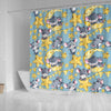 Mouse Cheese Pattern Print Bathroom Shower Curtain-grizzshop