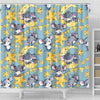 Mouse Cheese Pattern Print Bathroom Shower Curtain-grizzshop