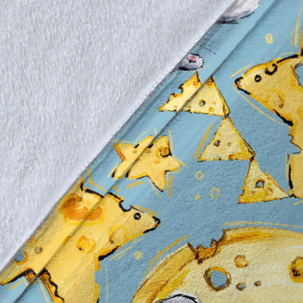 Mouse Cheese Pattern Print Blanket-grizzshop