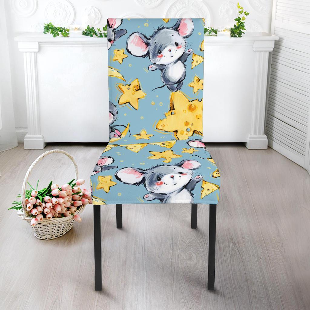 Mouse Cheese Pattern Print Chair Cover-grizzshop