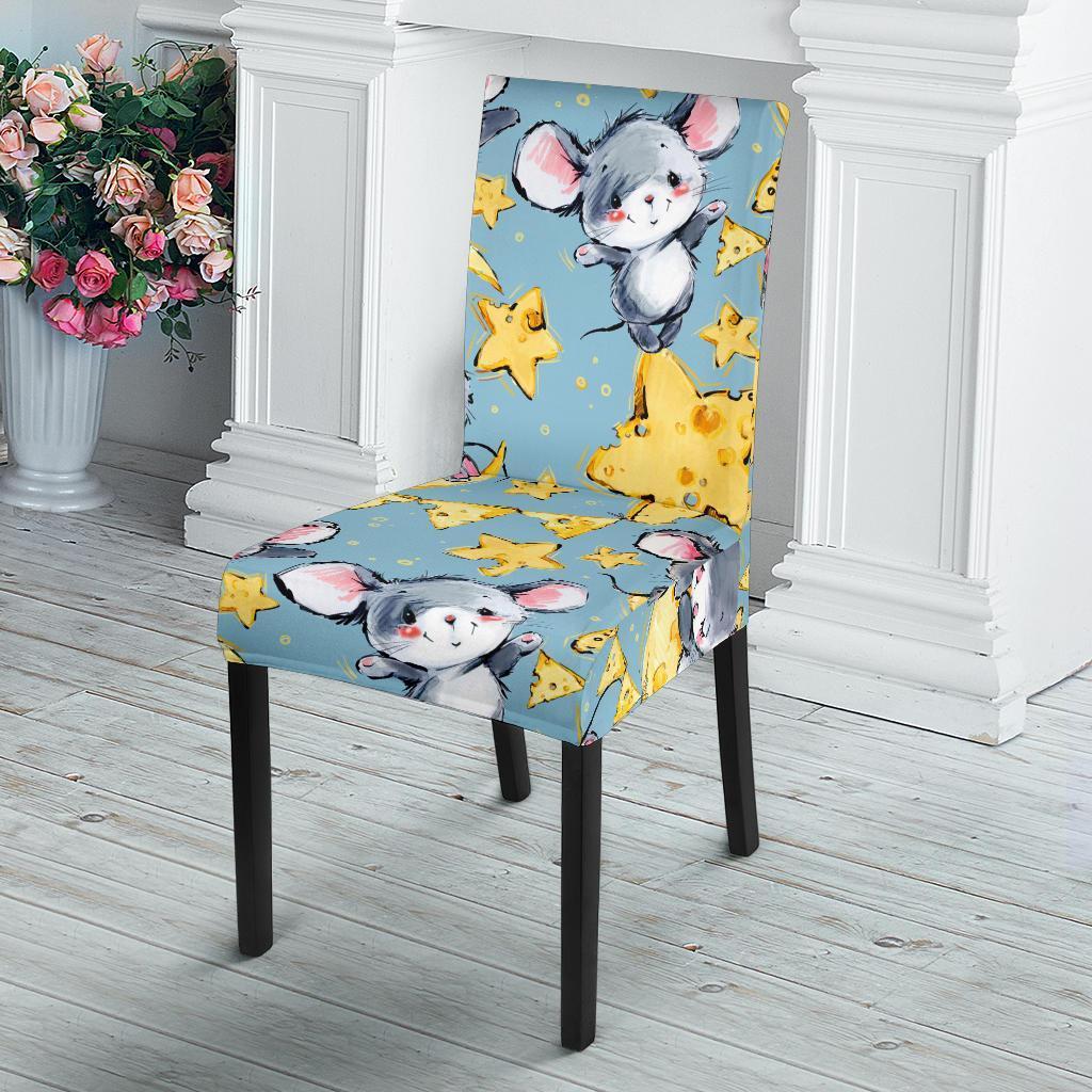 Mouse Cheese Pattern Print Chair Cover-grizzshop