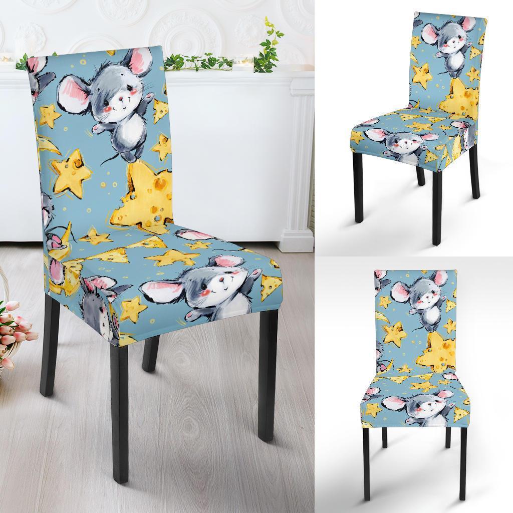 Mouse Cheese Pattern Print Chair Cover-grizzshop