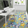 Mouse Cheese Pattern Print Floor Mat-grizzshop